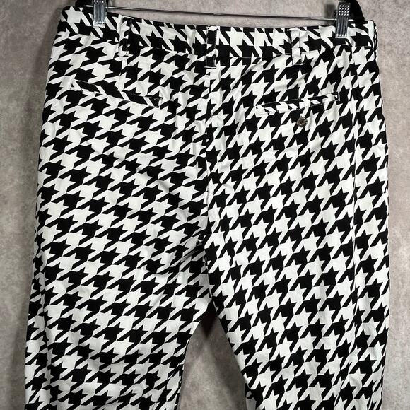 Loudmouth Pants Mens 40X32 White Black Houndstooth Chino Golf Straight Preppy - Picture 5 of 11
